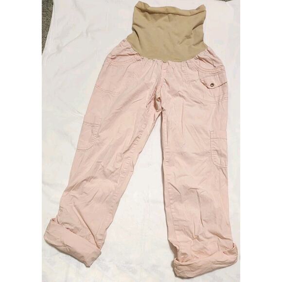 Motherhood Maternity Women's Baby Pink Cargo Capris Size Medium - Picture 1 of 7